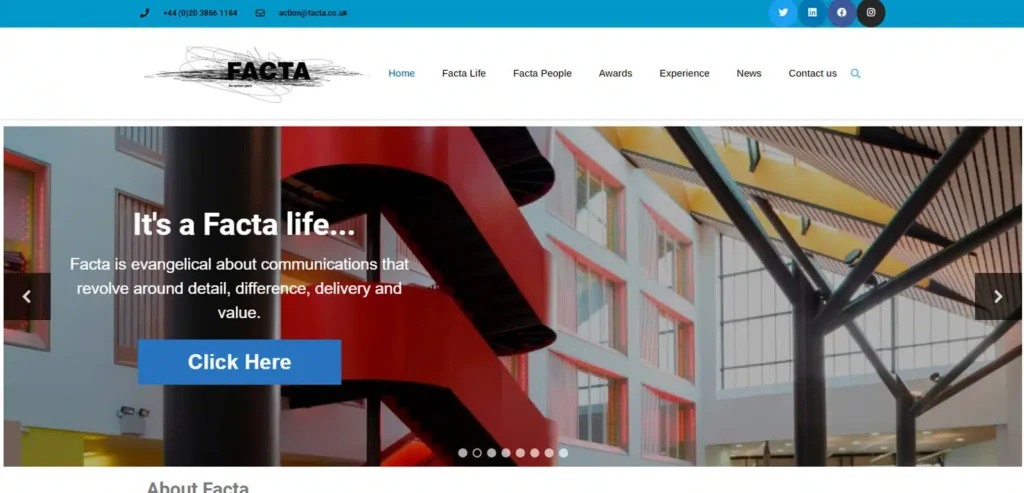 Facta website - Smart Cow Marketing web design croydon